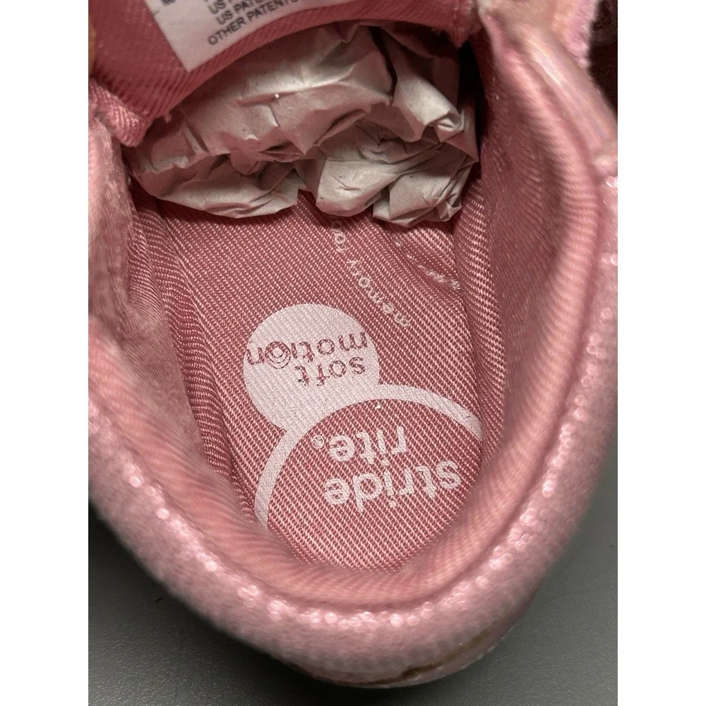 Stride Rite Girl Shoes Pink Ankle Boots Soft Motion Sparkle Pink Baby Sz 3mo